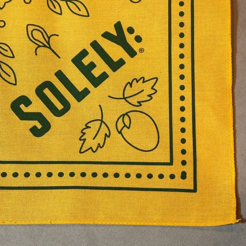 SOLELY Golden Yellow Fruit Print Bandana 21.5
